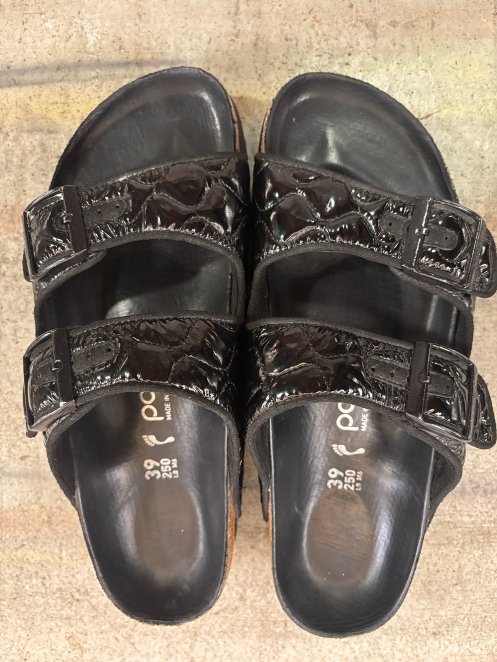 Black Birkenstock Papillio Womens Double-Buckle Slide Sandals